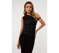 Pink Vanilla Black Twist Shoulder Disco Top Black M