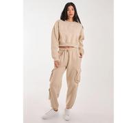 Pink Vanilla Boston Silk Detail Crop Sweater - L - Stone