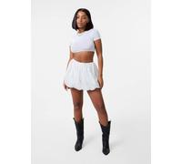 Pink Vanilla Broderie Puffball Mini Skirt In Ivory Ivory S/M