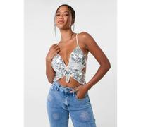 Pink Vanilla Butterfly Sequin Top - One Size - Silver