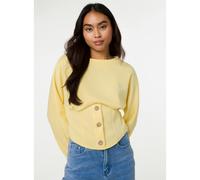 Pink Vanilla Button Front Corset Sweatshirt - M-L - Light Yellow