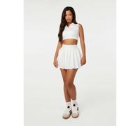 Pink Vanilla Collar Active Crop Top - L - White