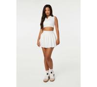 Pink Vanilla Collar Active Crop Top - M - White