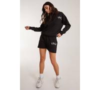 Pink Vanilla Collared Lounge Yoga Sweatshirt In Black Black M