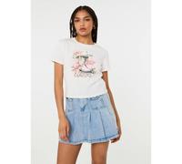 Pink Vanilla Cowboy Boot Embellished T-Shirt - S-M - White
