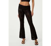 Pink Vanilla Crochet Lace Flare Trousers - M-L - Black