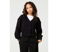 Pink Vanilla Cropped Button Cardigan - S-M - Black