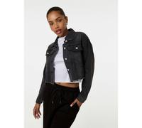 Pink Vanilla Cropped Denim Jacket - S - Black