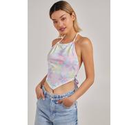 Pink Vanilla Daisy Print Halterneck Top In Blue Blue 8