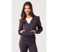 Pink Vanilla Dark Grey Zip Up Cropped Hoodie Dark Grey L