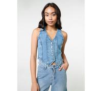 Pink Vanilla Denim Fitted Waistcoat - L - Light Blue