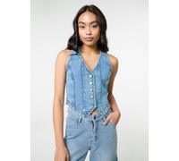 Pink Vanilla Denim Fitted Waistcoat - S - Light Blue