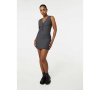 Pink Vanilla Diamante Pinstripe Mini Skirt - Grey - S