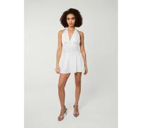 Pink Vanilla Diamante Slinky Halter Dress - L - Ivory