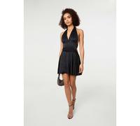 Pink Vanilla Diamante Slinky Halter Dress - M - Black