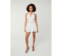 Pink Vanilla Diamante Slinky Halter Dress - S - Ivory