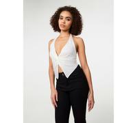 Pink Vanilla Diamante Slinky Halter Top - M - Ivory