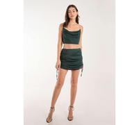 Pink Vanilla Diamante Tie Waist Skirt - Dark Green - M