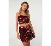 Pink Vanilla Disc Sequin Cami Top - L - Dark Red