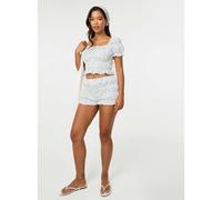 Pink Vanilla Ditsy Print Milkmaid Top - S-M - Ivory