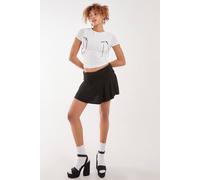 Pink Vanilla Double Fold Over Mini Skirt In Black Black M