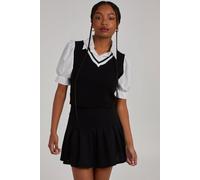 Pink Vanilla Double Layered Shirt Top In Black Black M