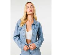 Pink Vanilla Embellished Tassel Shoulder Denim Jacket - S - Light Blue
