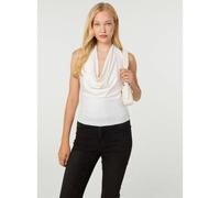 Pink Vanilla Halterneck Cowl Soft Stretch Top - One Size - Ivory