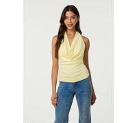 Pink Vanilla Halterneck Cowl Soft Stretch Top - One Size - Light Yellow