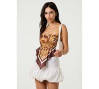 Pink Vanilla Hanky Scarf Print Bandeau - One Size - Brown