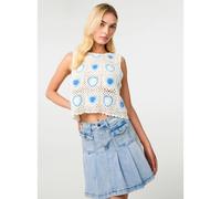 Pink Vanilla Heart Crochet Top - S-M - Stone