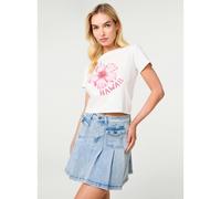 Pink Vanilla Hibiscus Flower T-Shirt - M-L - Ivory