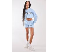 Pink Vanilla Houston Fleece Shorts In Light Blue Light Blue S