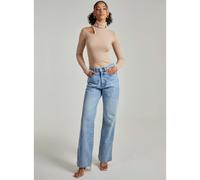 Pink Vanilla Knit Cut Out Turtle Neck Top - M - Camel