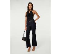 Pink Vanilla Lace Bodysuit With Halter Gold Trim - One Size - Black