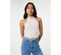 Pink Vanilla Lace Halter Neck Top - L - Ivory