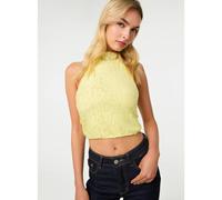 Pink Vanilla Lace Halter Neck Top - S - Light Yellow