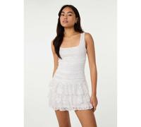 Pink Vanilla Lace Square Neck Dress - Ivory - L - Ivory