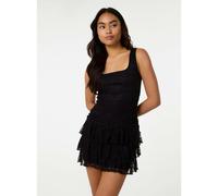 Pink Vanilla Lace Square Neck Dress - S - Black