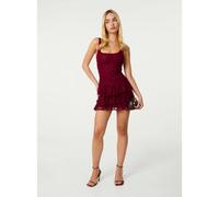 Pink Vanilla Lace Square Neck Dress - Wine - S - Wine