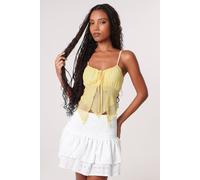 Pink Vanilla Lemon Polka Dot Butterfly Cami Top Lemon L