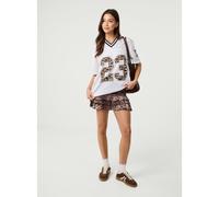 Pink Vanilla Leopard Detail Sports Jersey - M-L - White