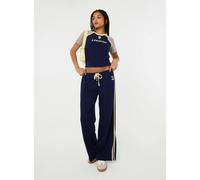 Pink Vanilla Lisbon Wide Leg Trousers - S - Navy