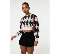 Pink Vanilla Long Sleeve Diamond Top - S-M - Black