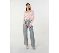 Pink Vanilla Long Sleeve Lace Butterfly Top - M - Pink