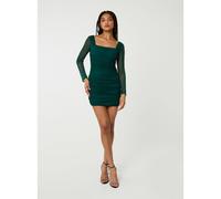 Pink Vanilla Long Sleeve Mesh Mini Dress - UK 6 - Dark Green