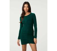 Pink Vanilla Long Sleeve Ruched Dress - UK 12 - Dark Green