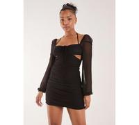 Pink Vanilla Long Sleeve Sweetheart Mini Dress - UK 10 - Black