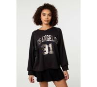 Pink Vanilla Metallic Leopard Long Sleeve Sports Jersey - One Size - Black