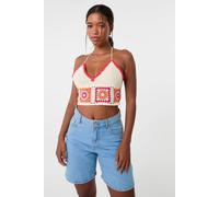 Pink Vanilla Multi Crochet Patchwork Bralette Multi One Size